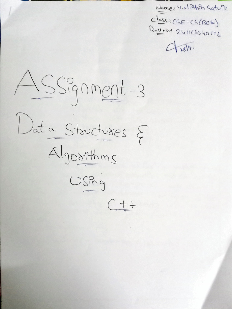 Ds C++ Assignment 3 | PDF