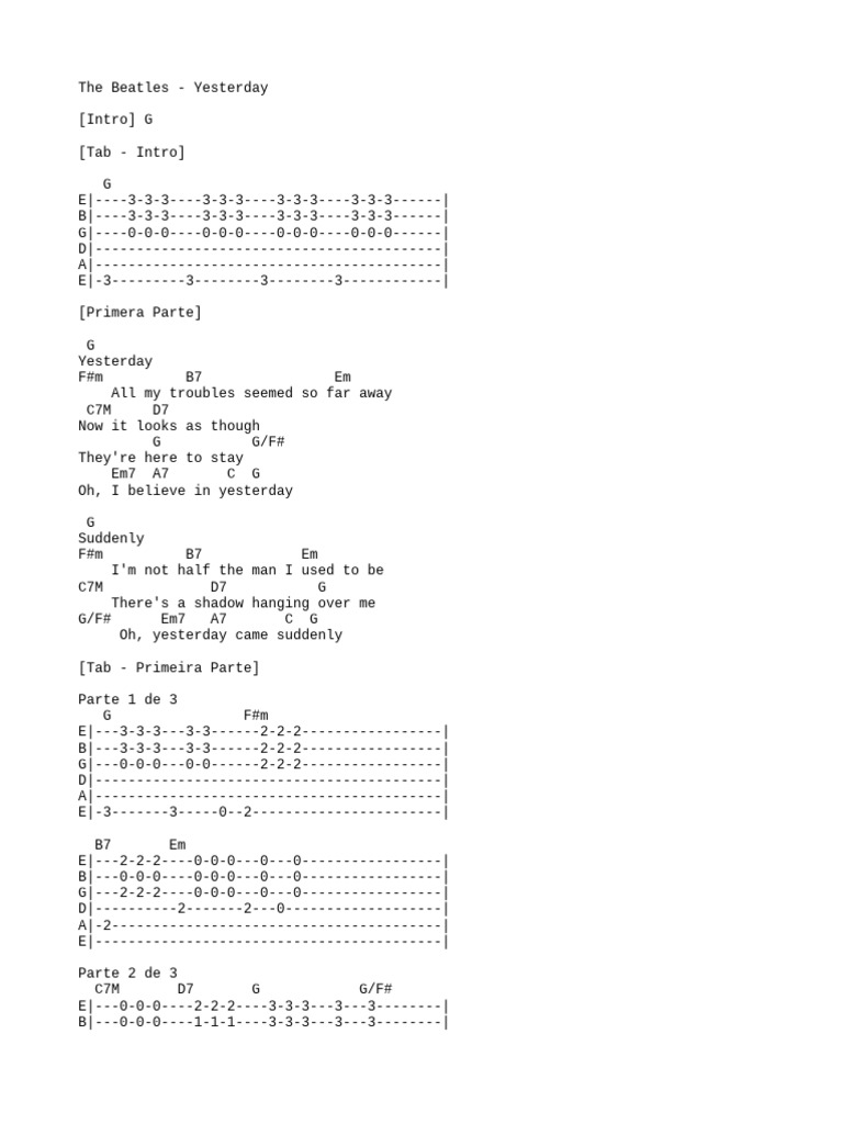 The Beatles - Yesterday | PDF | The Beatles