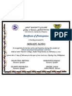 2nd Seminar Certificate of Participation