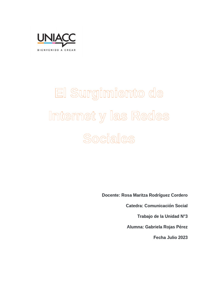 El Surgimiento de Internet y Las Redes Sociales. | PDF | Internet ...