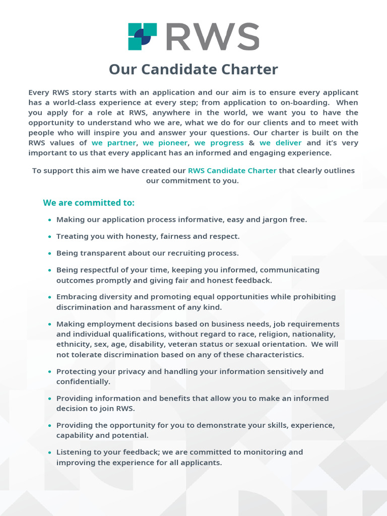 Our Candidate Charter Rws - tcm228 218593 | PDF