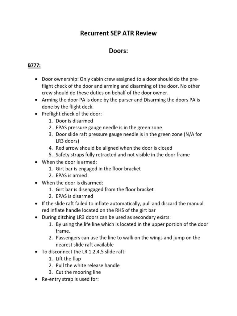 Sep Atr Notes | PDF | Aviation | Aircraft