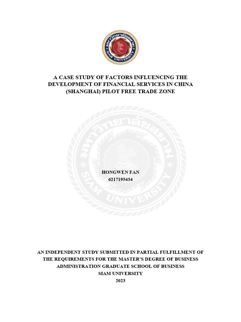5.a Case Study of Factors Influencing The Development of Financial ...