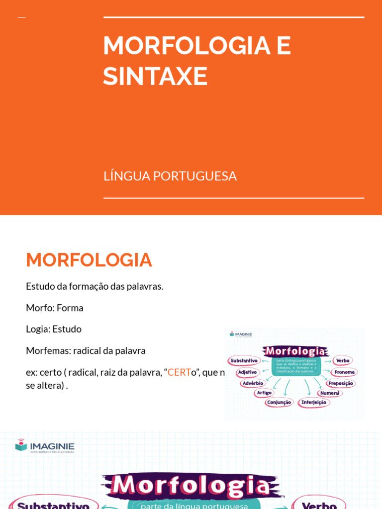 Morfologia e Sintaxe da Língua Portuguesa | PDF | Assunto (gramática ...