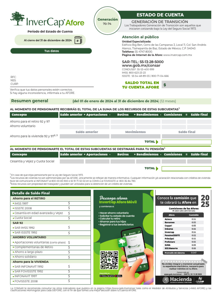 Estado de Cuenta Afore InverCap | PDF