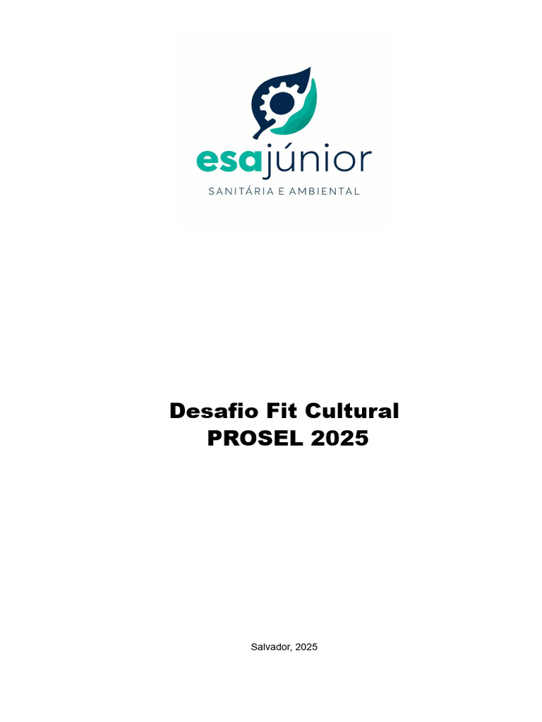 Desafio Fit Cultural PROSEL 2025 | PDF | Pensamento | Psicologia