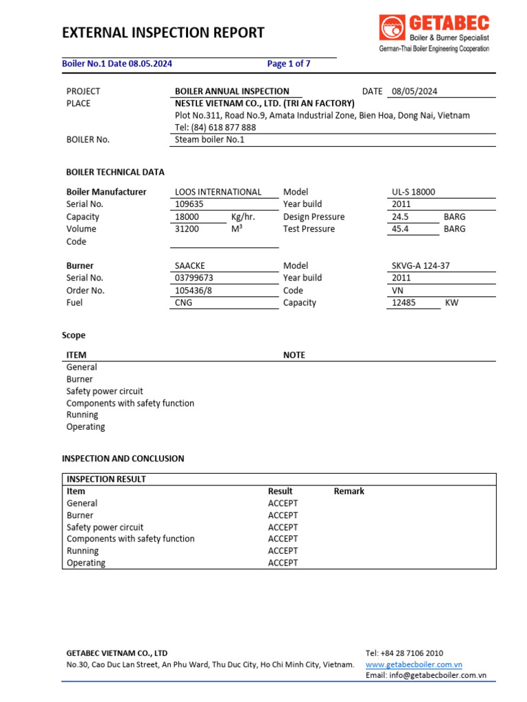 External Inspection Report 04.2024 - Nestle Tri An Boiler 1-18 Ton ...