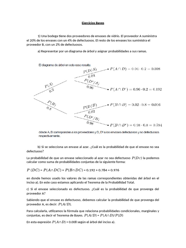 Ejercicios Resueltos de Bayes | PDF | Probabilidad | Teoría de probabilidad