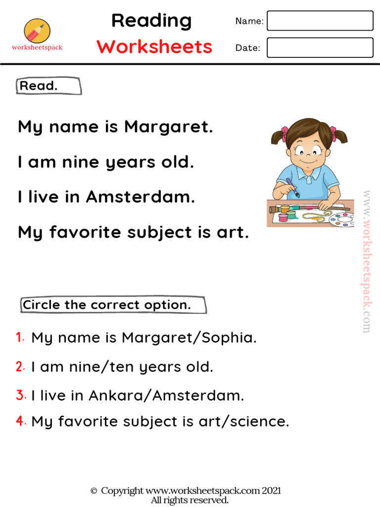 Reading Comprehension Worksheet PDF | PDF