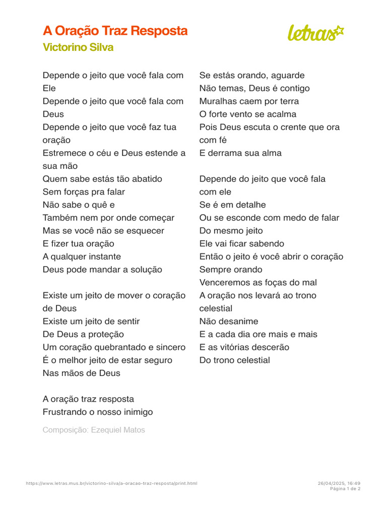 A Oração Traz Resposta | PDF | Oração | Deus