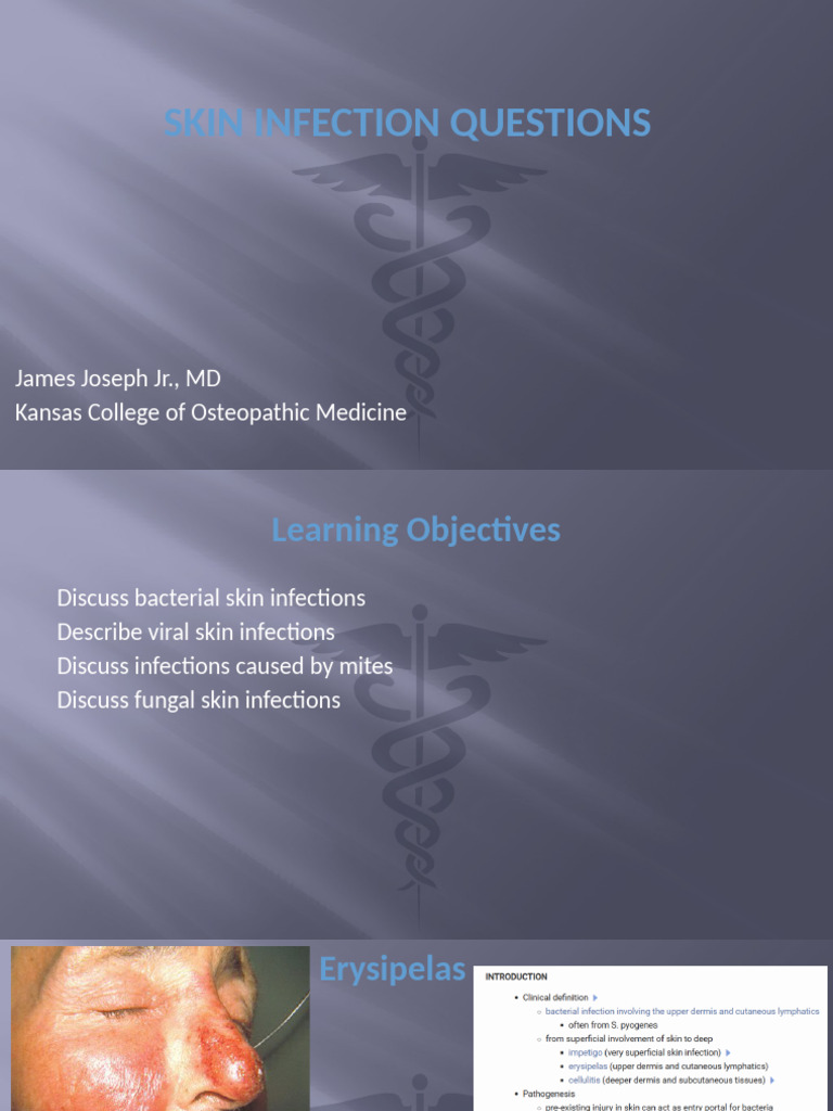 Skin Infection Lecture - James Joseph | PDF