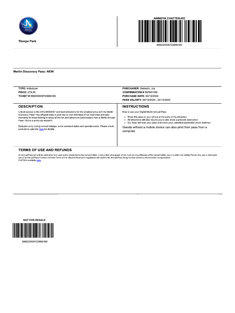 Merlin Pass Anindya | PDF