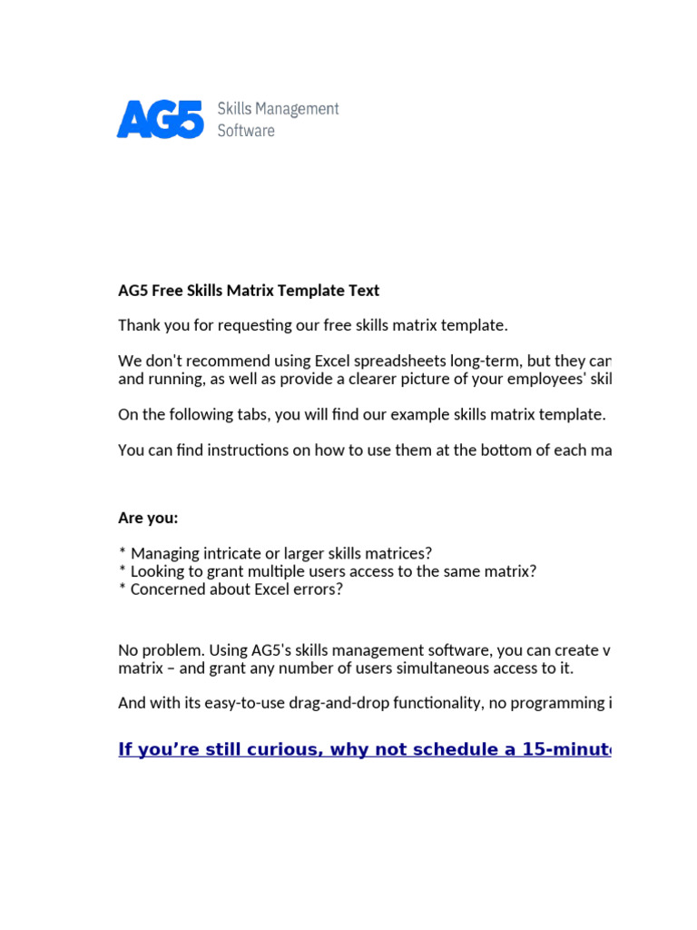AG5 Skills Matrix Template Download | PDF | Six Sigma | Matrix ...