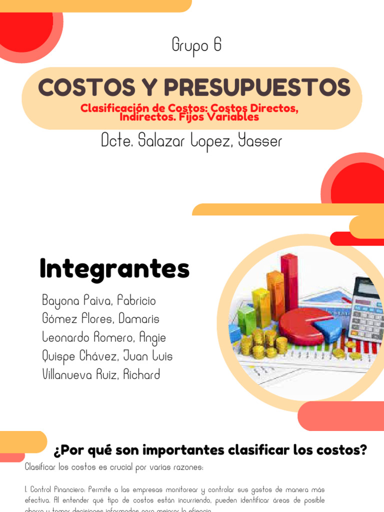 Clasificación de Costos: Directos y Variables | PDF | Costo | Presupuesto
