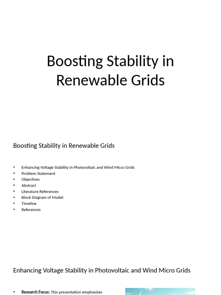 Boosting Stability in Renewable Grids | PDF | Distributed Generation ...