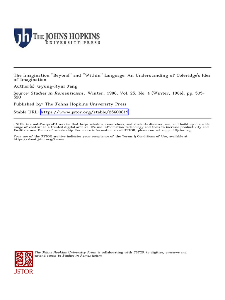 Coleridge's Concept of Imagination | PDF | Imagination | Samuel Taylor ...