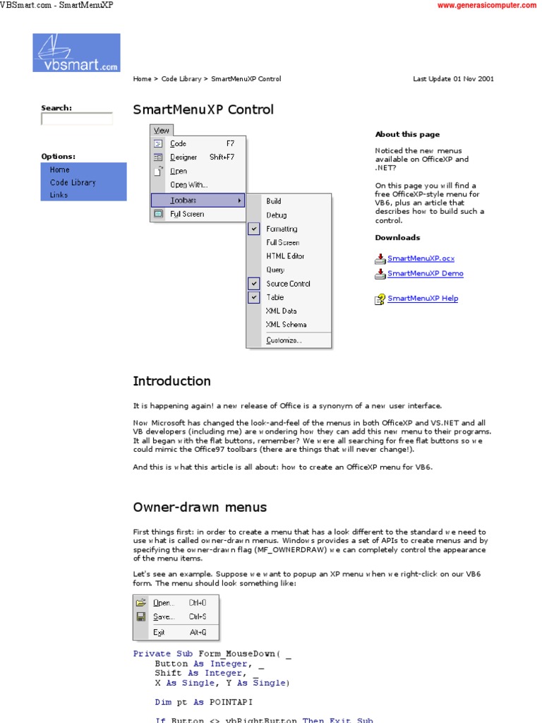 Smart Menu XP | PDF
