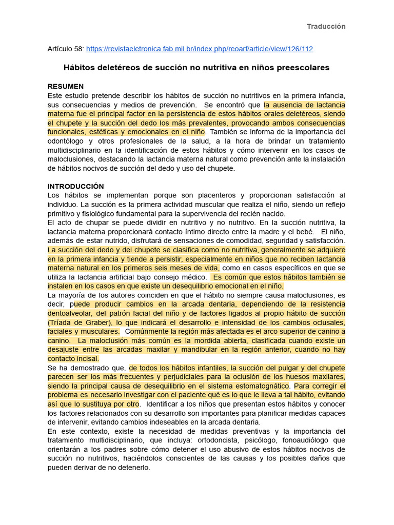 Articulo 58 Traducido - Trabajo Final | PDF | Ortodoncia
