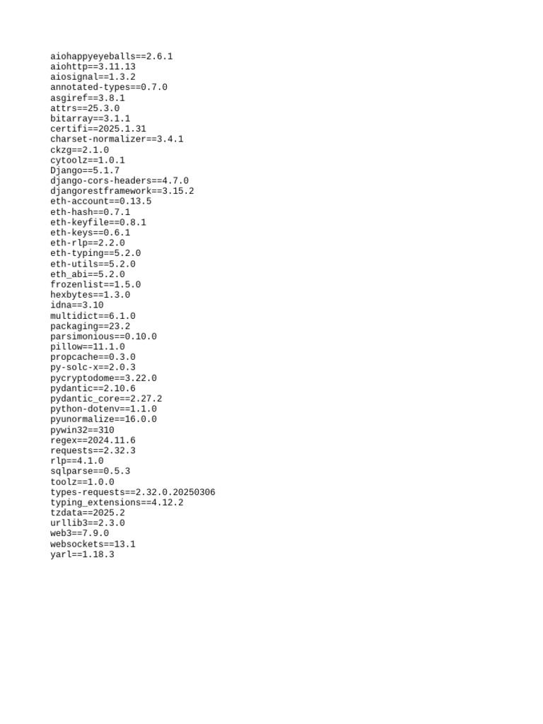 Python Package Dependencies List | PDF