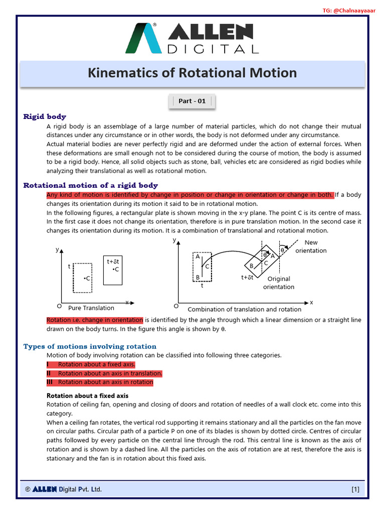 Understanding Rigid Body Rotation | PDF | Rotation Around A Fixed Axis ...