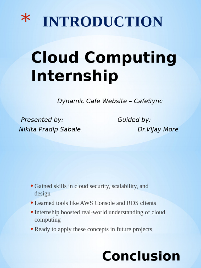 Cloud Internship Presentation | PDF