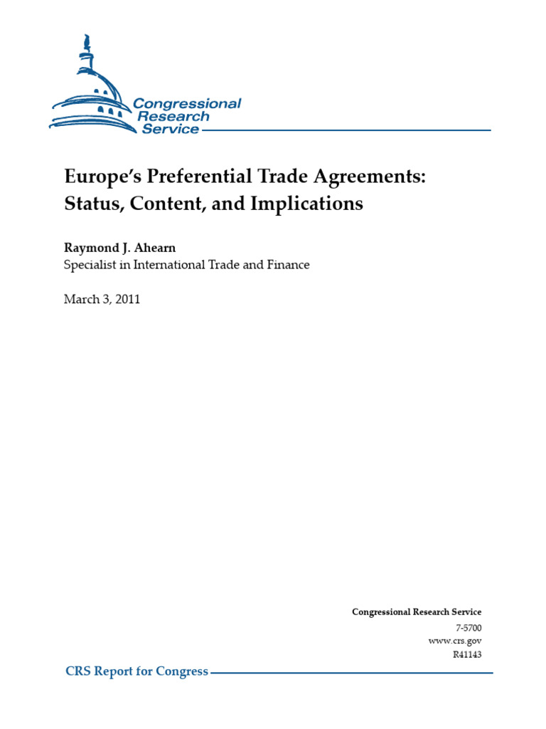Europe's Preferential Trade Agreements Status, Content, and ...