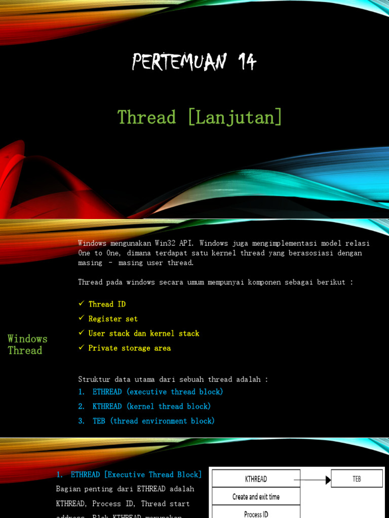 Struktur dan Manajemen Thread di Windows dan Linux | PDF