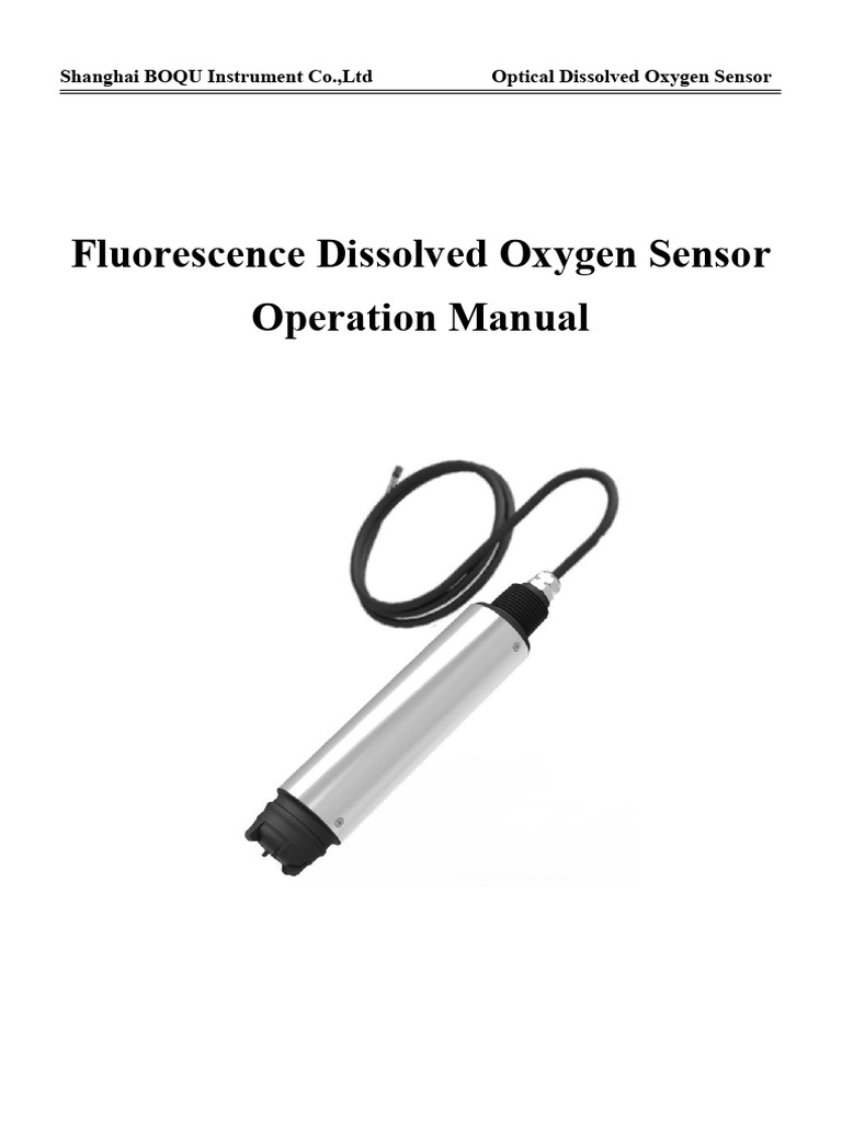 BOQU Optical Dissolved Oxygen Sensor Manual | PDF | Calibration | Sensor