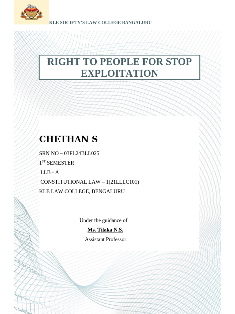 Analyzing India's Right Against Exploitation | PDF | Child Labour ...