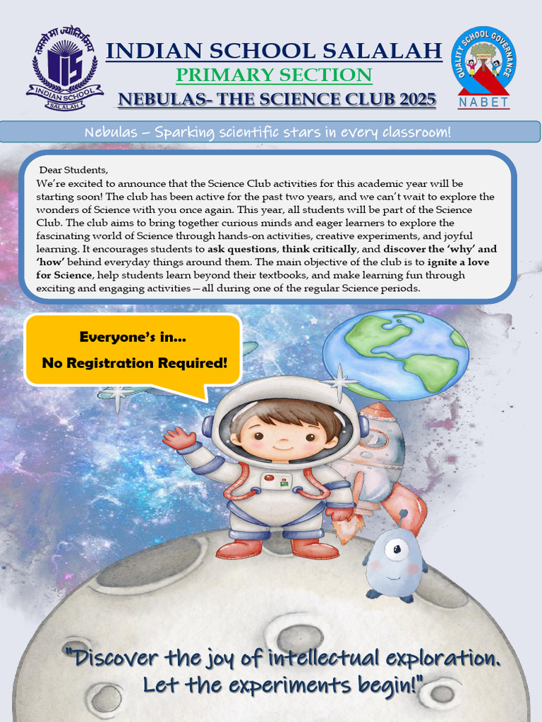 Science Club - Flyer Ay 2025 | PDF