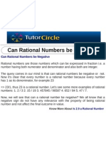 Can Rational Numbers Be Negative