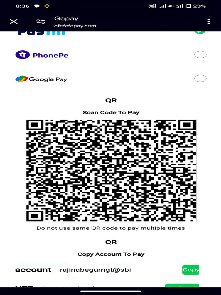 QR Code Payment Instructions | PDF