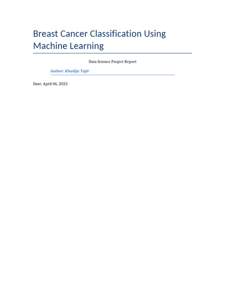 Breast Cancer Classification with SVM | PDF | Support Vector Machine ...