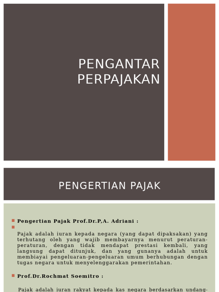 Definisi dan Jenis Pajak di Indonesia | PDF