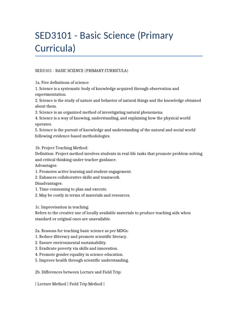 Basic Science Teaching Methods Overview | PDF