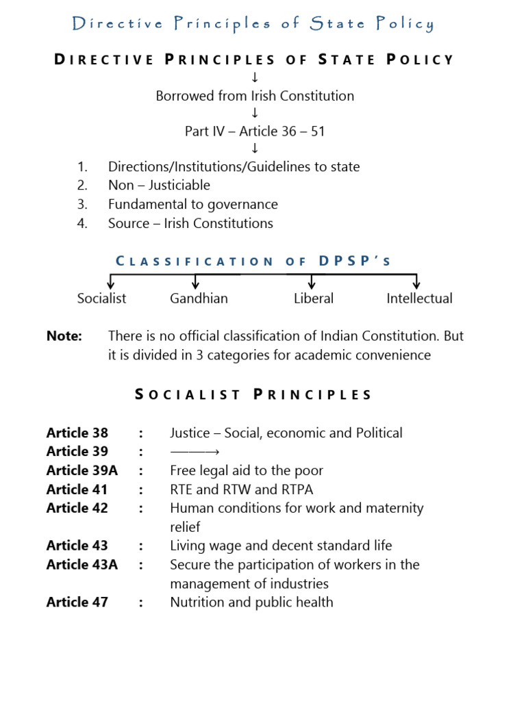 Overview of Directive Principles of State Policy | PDF | Justice ...