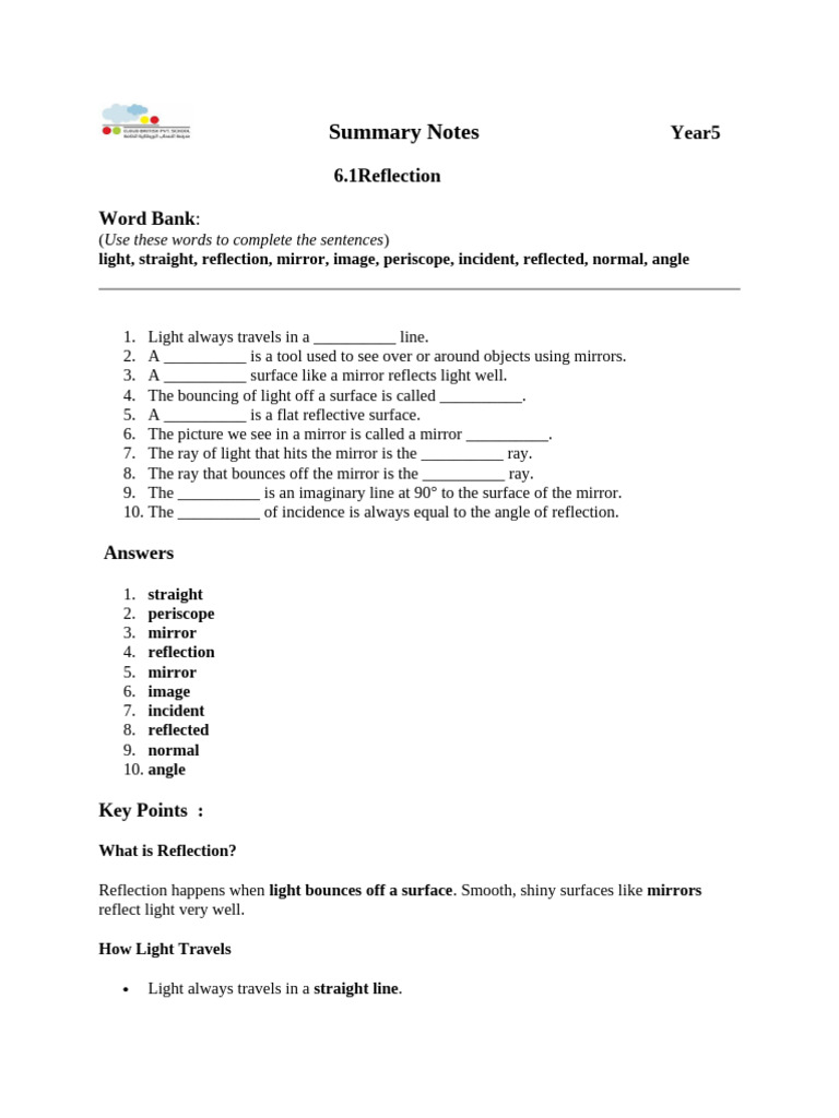 Understanding Light Reflection Concepts | PDF | Mirror | Reflection ...
