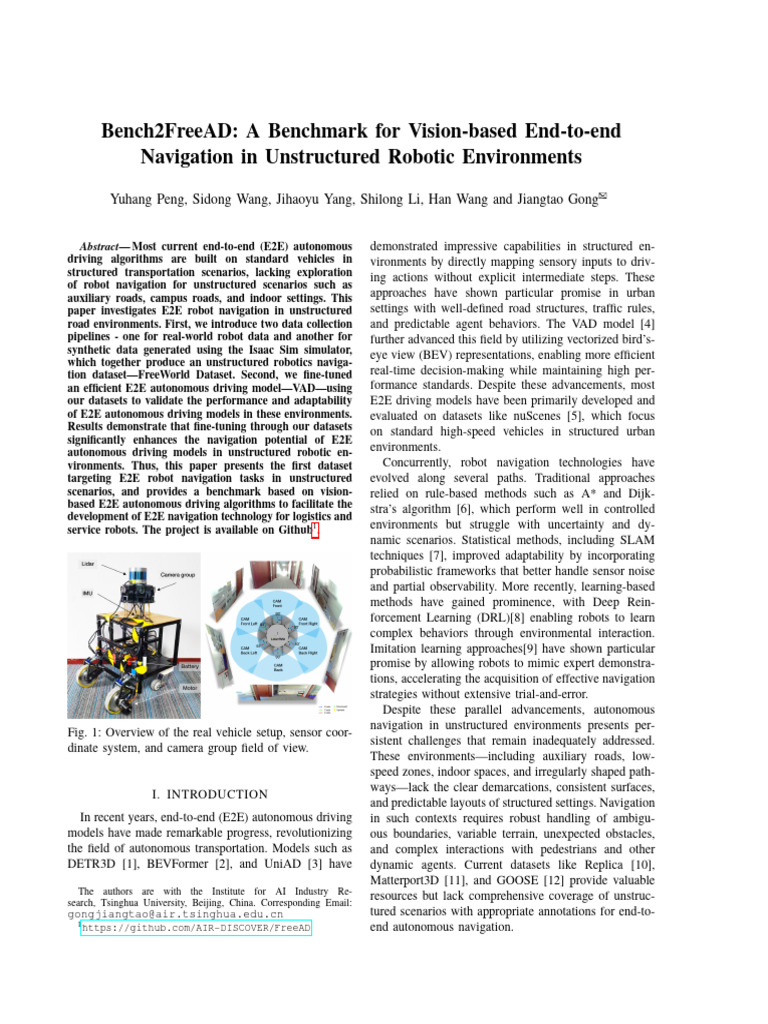 Benchmark for E2E Robot Navigation | PDF | Lidar