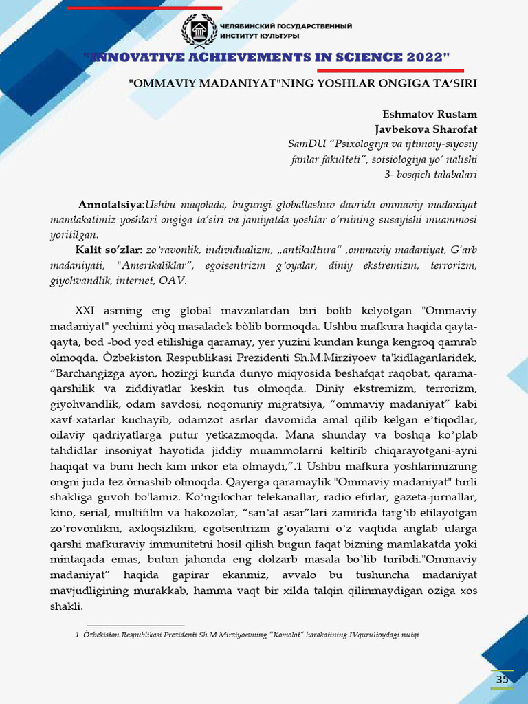 Eshmatov Rustam | PDF