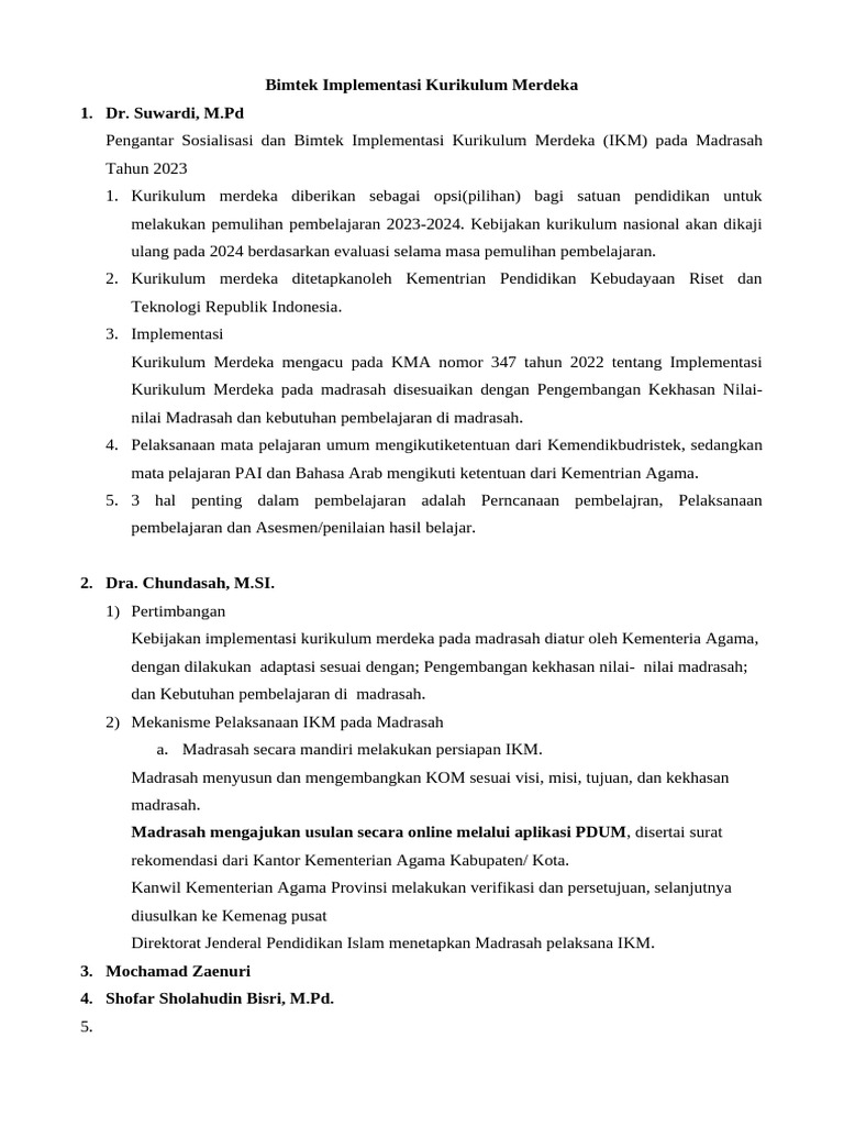 Implementasi Kurikulum Merdeka 2023 | PDF