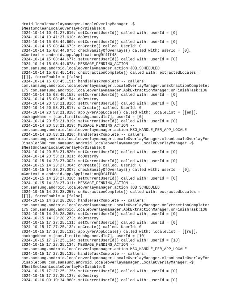 Locale Overlay Manager Log Analysis | PDF | Android (Robot) | Cybernetics