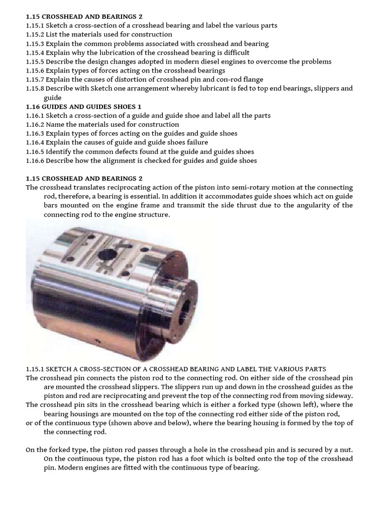 Crosshead Bearings: Design and Issues | PDF | Piston | Bearing (Mechanical)