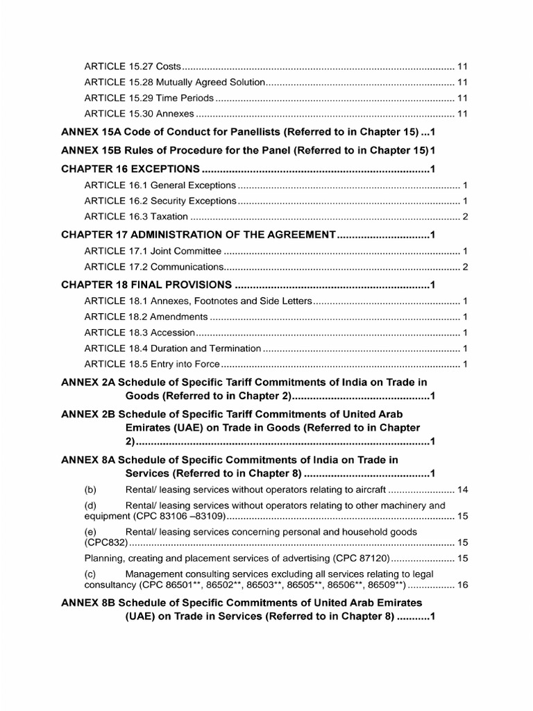 Final Agreement - UAE India CEPA - 10 | PDF