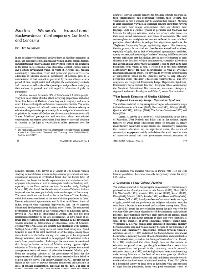 Muslim Women's Educational Challenges in India | PDF | Poverty ...