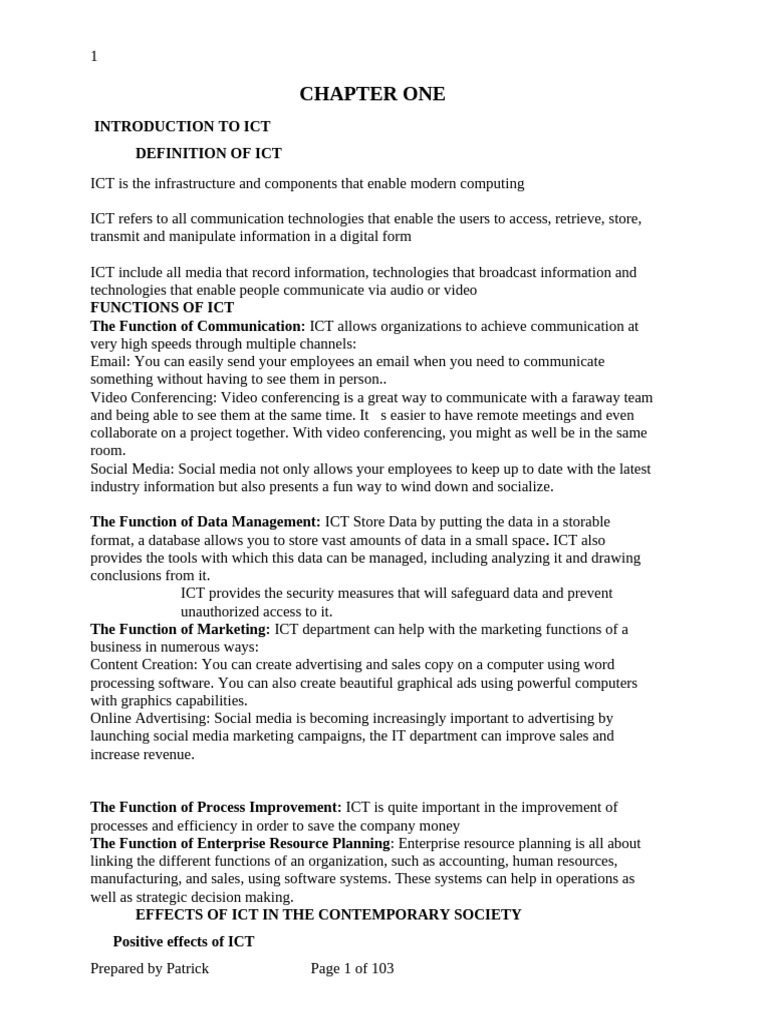 ICT Andethics Notes-1 | PDF | Computer Keyboard | Optical Character ...