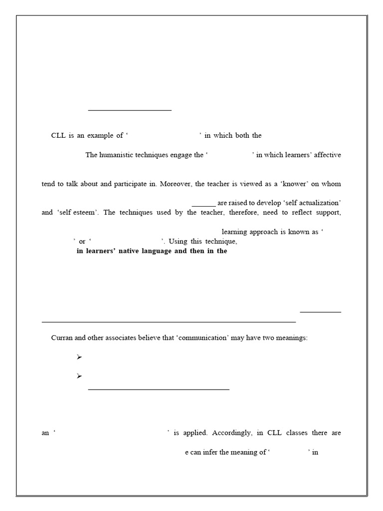 Community Language Learning Method | PDF | Learning | Second Language