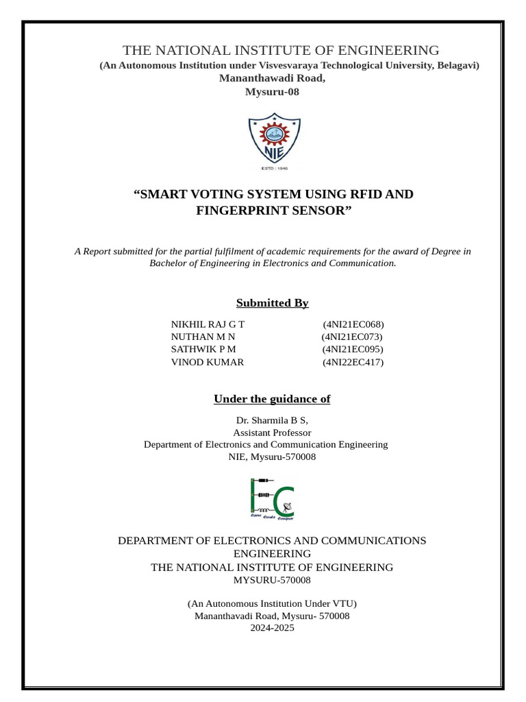 Siddesh 1 Final | PDF | Biometrics | Electronic Voting