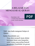 Etika Belajar Dan Mengajar Al-Quran