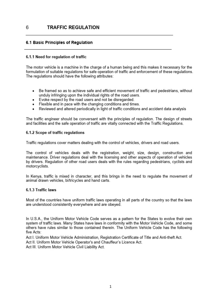 Traffic Regulation Principles and Speed Limits | PDF | Speed Limit ...