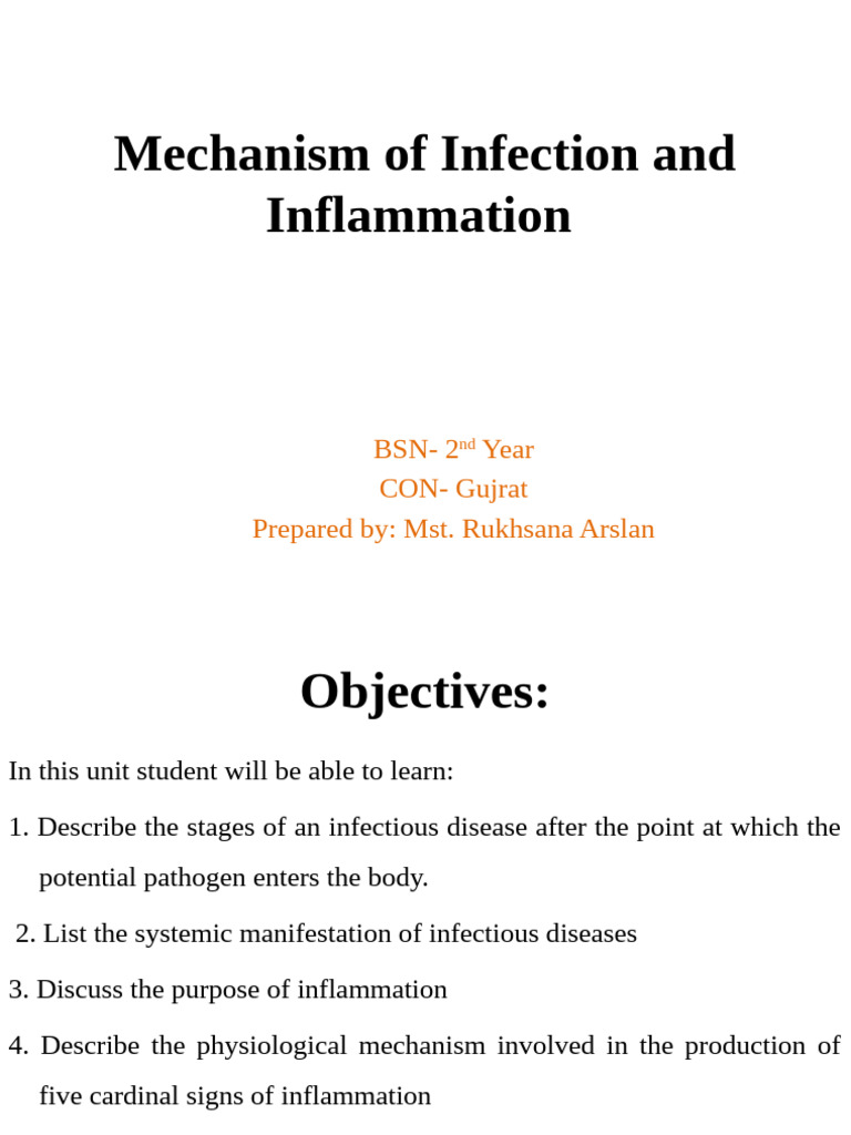 Mechanisms of Infection and Inflammation | PDF | Inflammation | Endothelium